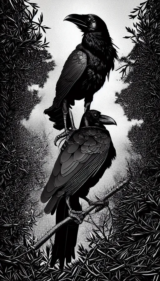 Prompt: epic professional digital art of raven bird that is a human by dan hillier and julia deville