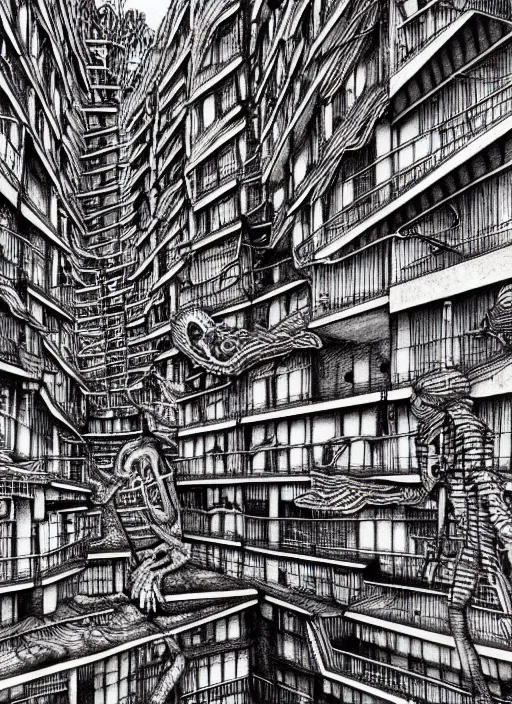 Prompt: brain city art junji ito hyperrealism, intricate detailed