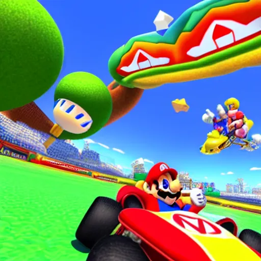 Image similar to mario kart landscape