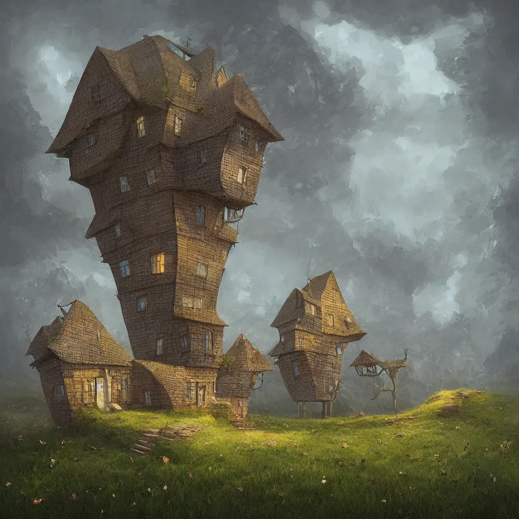 Image similar to an intriguing building in a beautiful landscape by gediminas pranckevicius