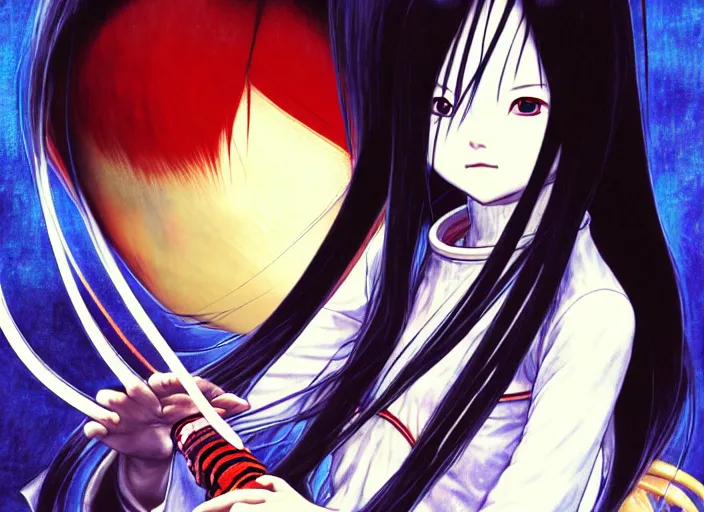 Prompt: Tekken 7 Portrait of Sadako with big eyes, Fighter concept girl fighting a squid tentacle on her space helmet, ilya kuvshinov, Kyoto animation, concept art, yoshitoshi abe, katsura masakazu,tsutomu nihei, gustav klimt, loish, kawaii, studio lighting, manga, bright colors, anime,beautiful, 35mm lens,noir, vibrant high contrast, gradation, jean giraud, moebius, fantasy, rule of thirds, fibonacci, intricate, cel shaded, flat, matte print, smooth,artstation, soft eyes,concept art