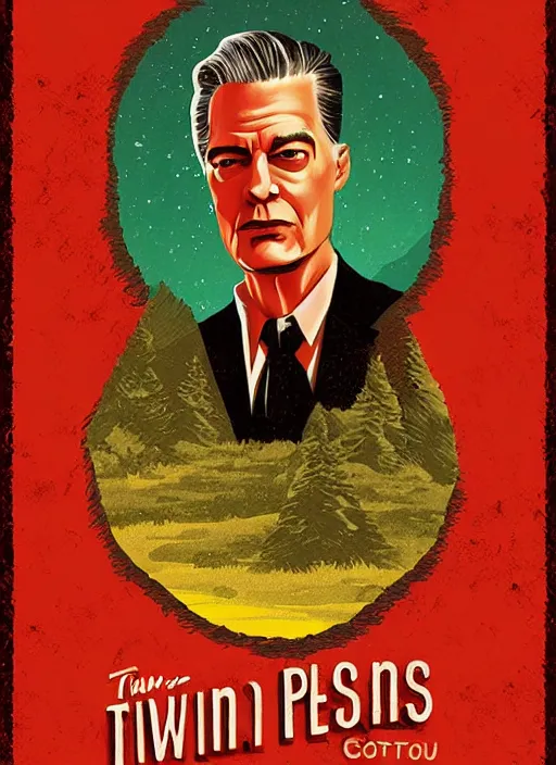 Prompt: twin peaks movie poster art by george caltsoudas
