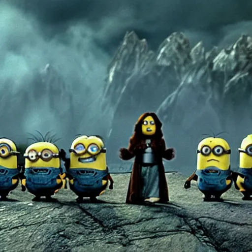 Image similar to the still of the minions in Lord of The Rings,