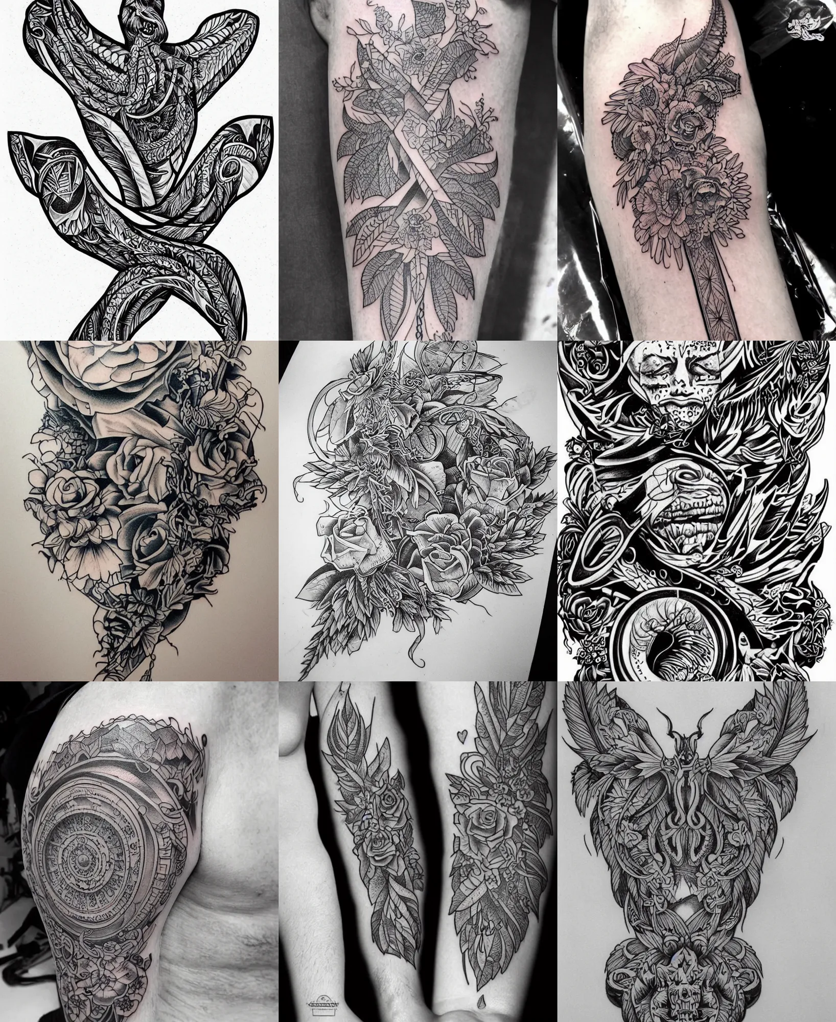 Amazing Temporary Tattoos men large full arm sleeve tattoo god wolf moon  dragon lion king tiger forest tattoo designs big body - AliExpress