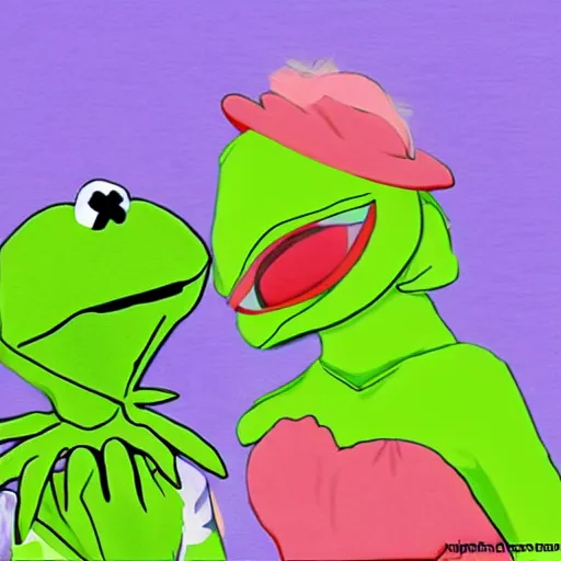 Image similar to kermit waifu