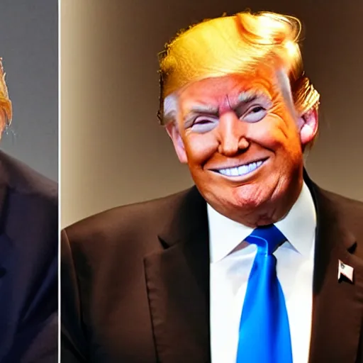 Image similar to donald trump smiling revealing black and rotten teeth