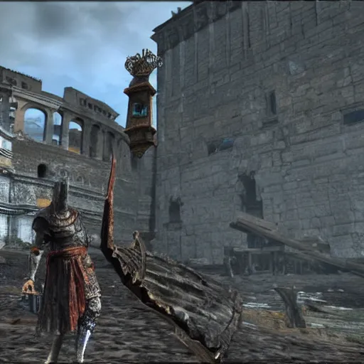 Image similar to The city of Rome featured in dark souls 1