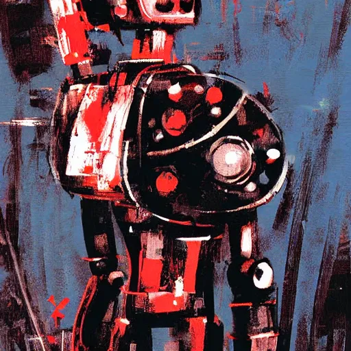 Image similar to an artwork of a robot girl, by Ashley Wood