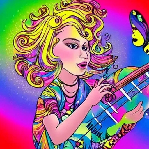 Prompt: Lisa Frank and Classical music collaboration