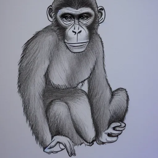 Image similar to a poorly drawn monkey, detailed shading,