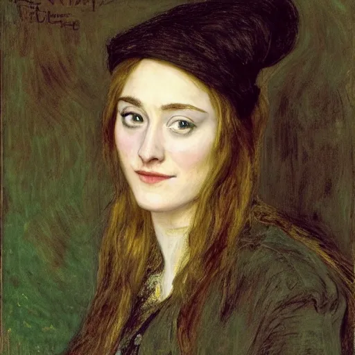 Image similar to a true-to-life portrait of Saoirse Ronan painted by John Everett Millais