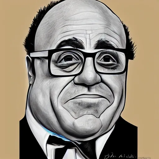 Image similar to a cubist portrait of danny devito, ultra detailed, colorful, trending on art station, masterpiece