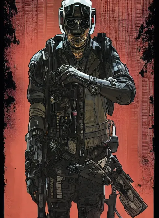 Image similar to cyberpunk blackops spy. night vision. chidi igwe. portrait by ashley wood and alphonse mucha and laurie greasley and josan gonzalez and james gurney. spliner cell, apex legends, rb 6 s, hl 2, d & d, cyberpunk 2 0 7 7. realistic face. dystopian setting.