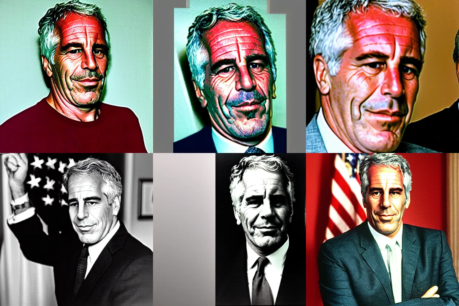 Prompt: Official Portrait of United States President Jeffrey Epstein, 1968 Photograpg
