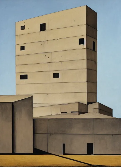 Image similar to a painting of an alejandro aravena building by giorgio de chirico