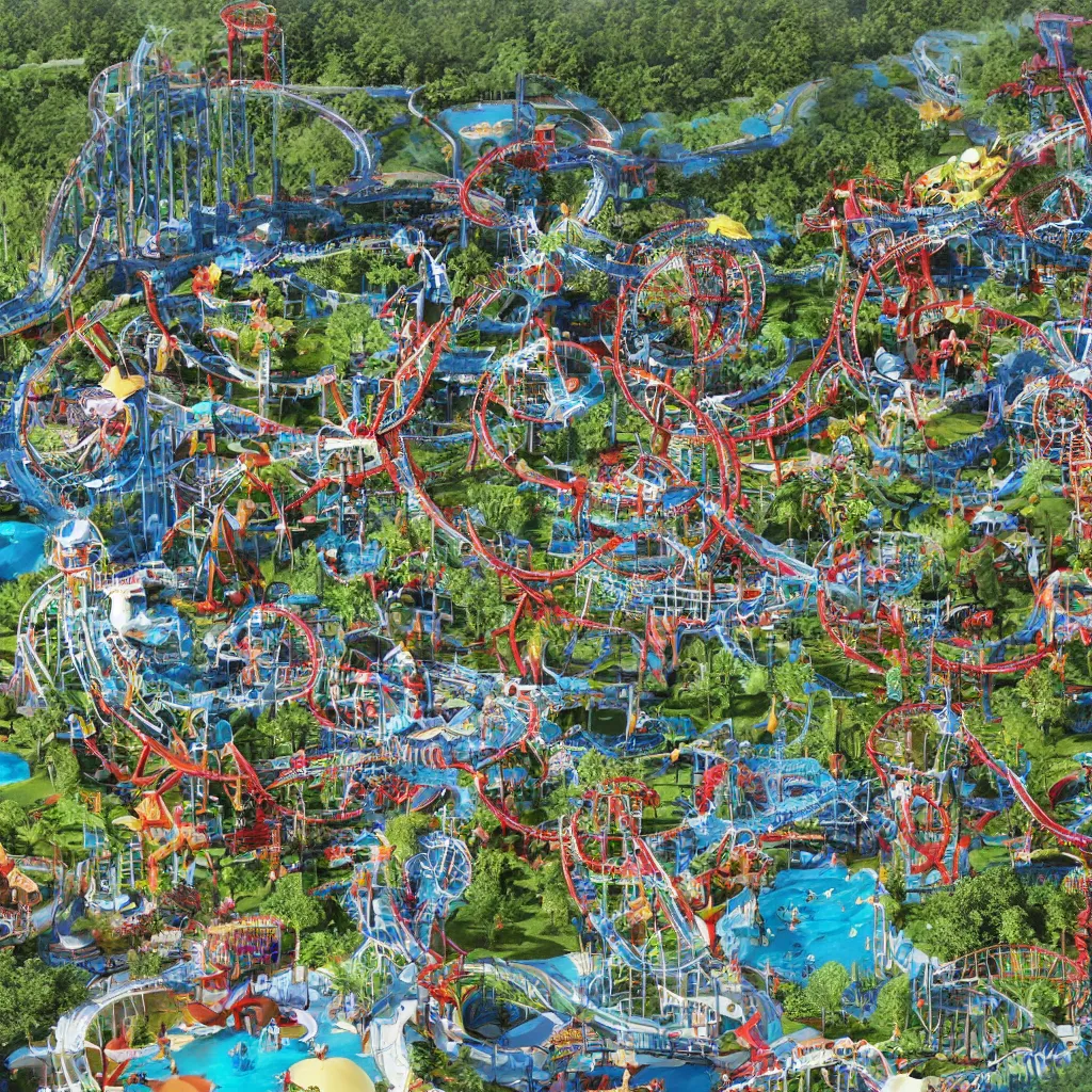 Image similar to birds eye view theme park