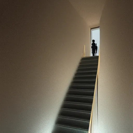 Prompt: a man going into heaven with his wife and children through stairs which is connecting his house to heaven , concept art trending on artstation, glowing effect, golden ratio, rule of thirds, illustration, digital painting, hyperreal, hyperdetailed, 8k