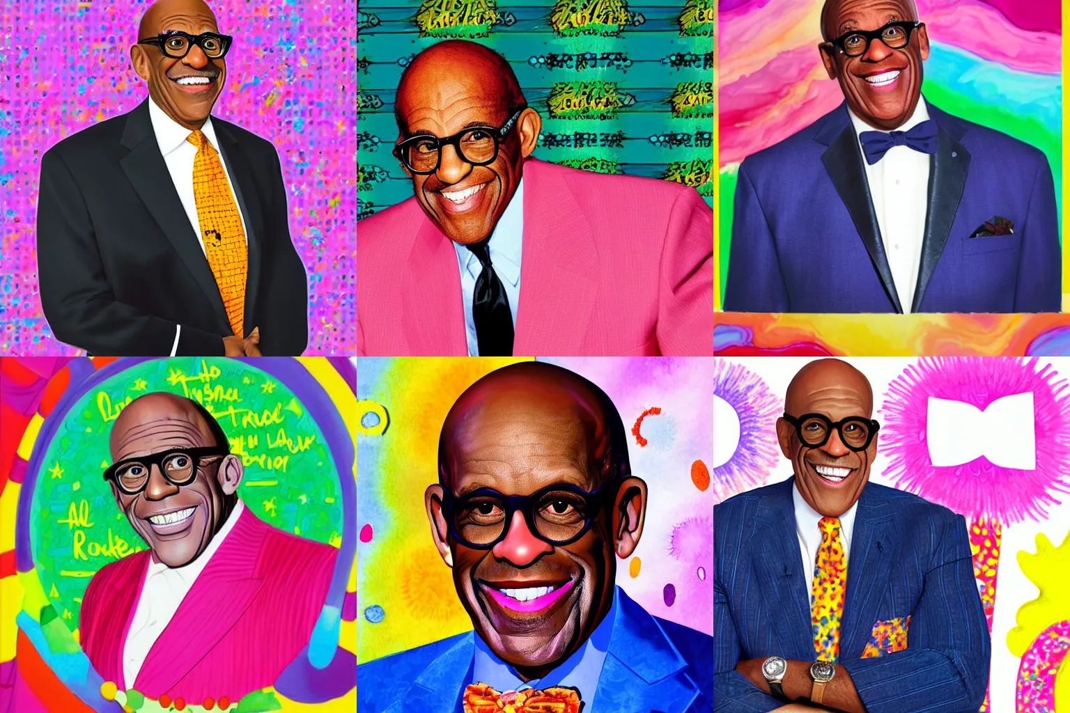 Prompt: al roker by lisa frank