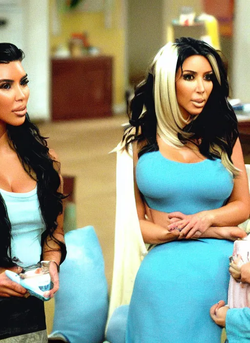 Image similar to TV show still of kim kardashian in malcolm in the middle.