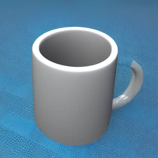 Prompt: a photo realistic mug shattering into voxel cubes.