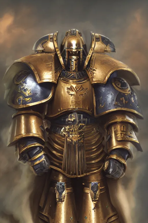 Image similar to armor portrait heros warhammer 4 0 k horus heresy fanart - the primarchs emperor by johannes helgeson animated with vfx concept artist & illustrator global illumination ray tracing hdr fanart arstation zbrush central hardmesh 8 k octane renderer