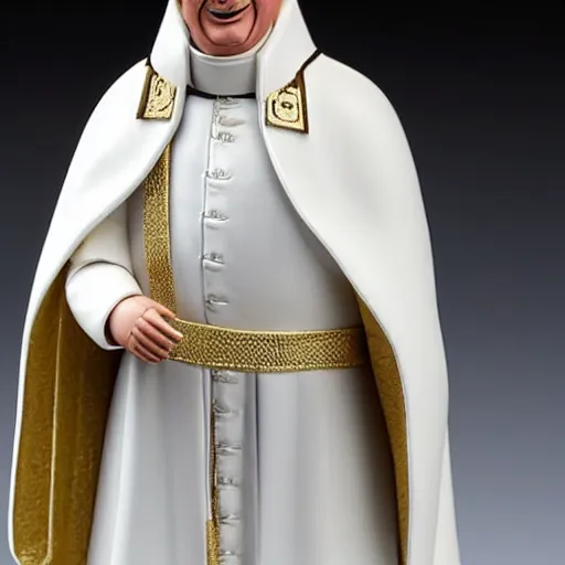 Image similar to an action figure of the pope as a egypsian faraoh