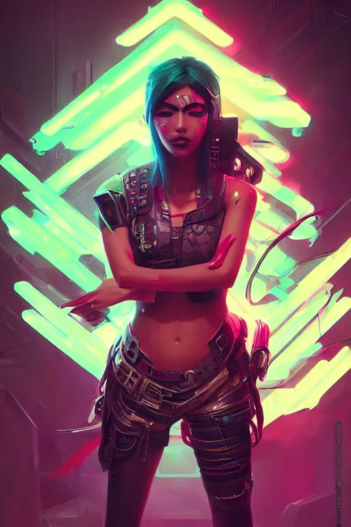 Image similar to akali from league of legends, cyberpunk futuristic neon. decorated with traditional japanese ornaments by ismail inceoglu dragan bibin hans thoma greg rutkowski alexandros pyromallis nekro rene maritte illustrated, perfect face, fine details, realistic shaded, fine - face, pretty face, masterpiece