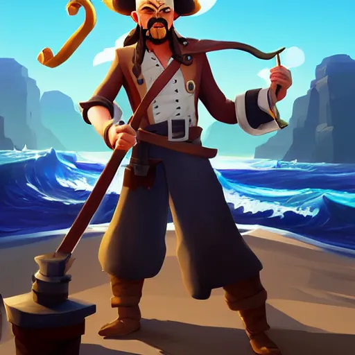 Image similar to painting jack the pirate on sea of thieves game avatar hero smooth face median photoshop filter cutout vector behance hd by jesper ejsing, by rhads, makoto shinkai and lois van baarle, ilya kuvshinov, rossdraws, illustration, art by ilya kuvshinov and gustav klimt