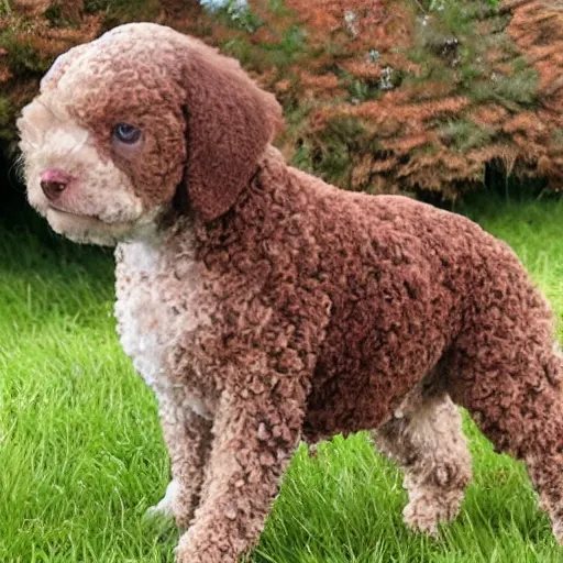 Prompt: lagotto romagnolo, brown, realistic