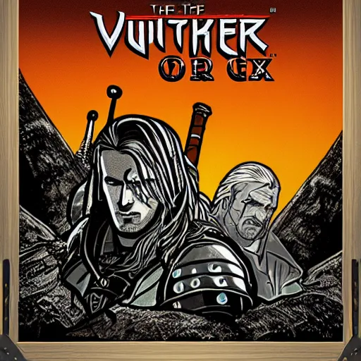 Prompt: The Witcher as a Vectrex Game, monocolor