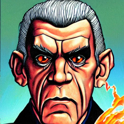 Image similar to Portrait illustration of Boris Karloff by Akira Toriyama