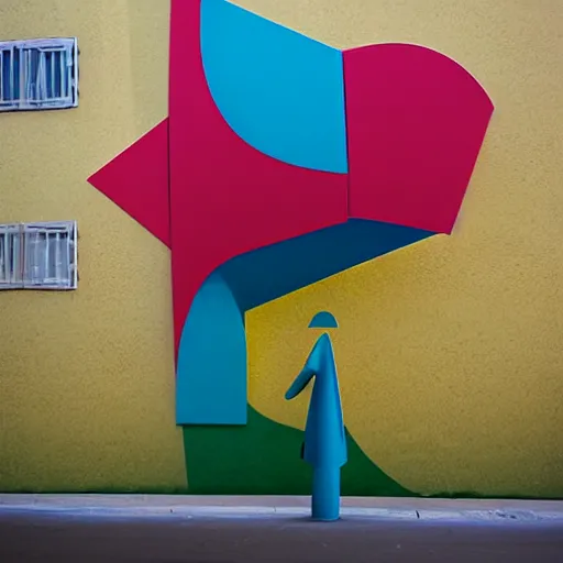 Image similar to ecstatic, unplanned by serge najjar futuresynth. a beautiful installation art of a large, colorful bird with a long, sweeping tail. the bird is surrounded by swirling lines & geometric shapes in a variety of colors