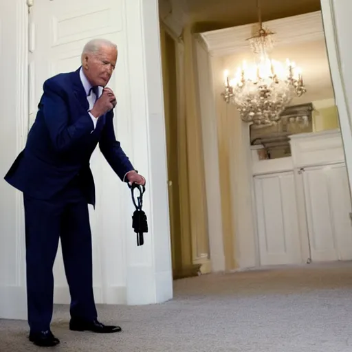 Image similar to joe biden searching for his keys