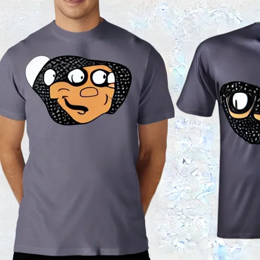 Image similar to a t-shirt with a cartoon face