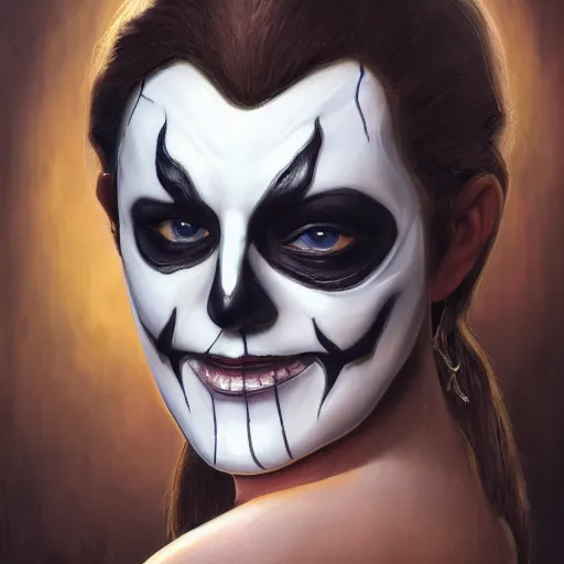 Prompt: portrait painting of the phantom of the opera, ultra realistic, concept art, intricate details, eerie, highly detailed, photorealistic, octane render, 8 k, unreal engine 5. art by keith thompson