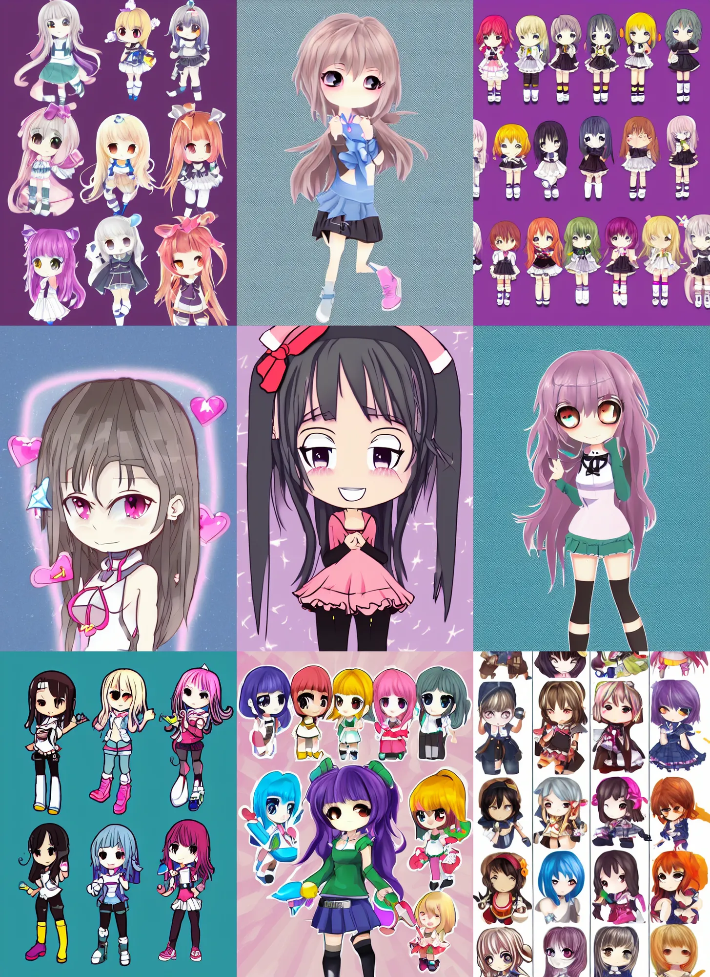 a one character girl. game gacha club, anime, chibi,, Stable Diffusion