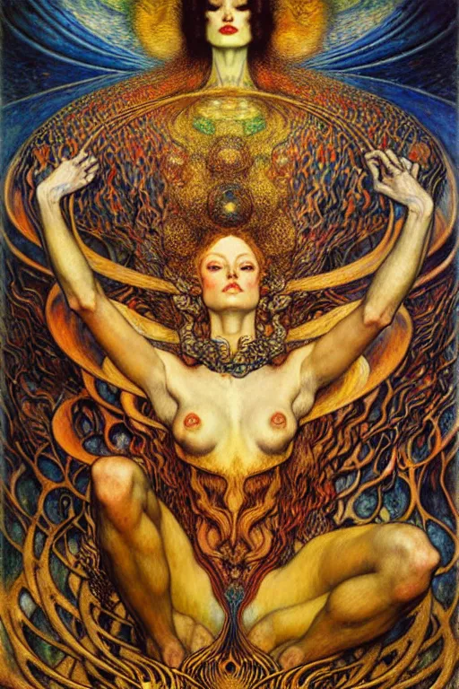 Image similar to Divine Chaos Engine by Karol Bak, Jean Delville, William Blake, Gustav Klimt, and Vincent Van Gogh, symbolist, visionary