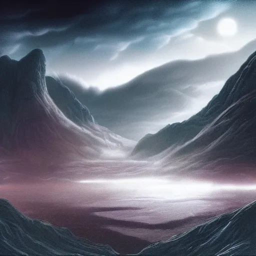 Image similar to matte painting of alien landscape