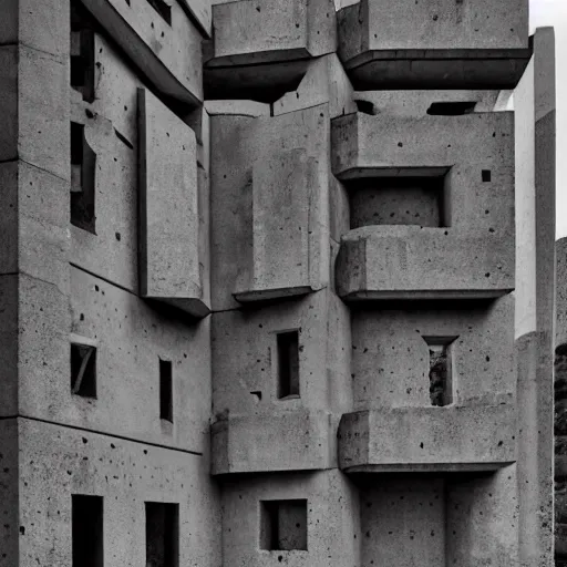 Image similar to castle greyskull, brutalist style, architecture, symmetrical