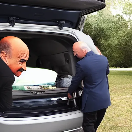 Image similar to dr phil hiding in your car trunk