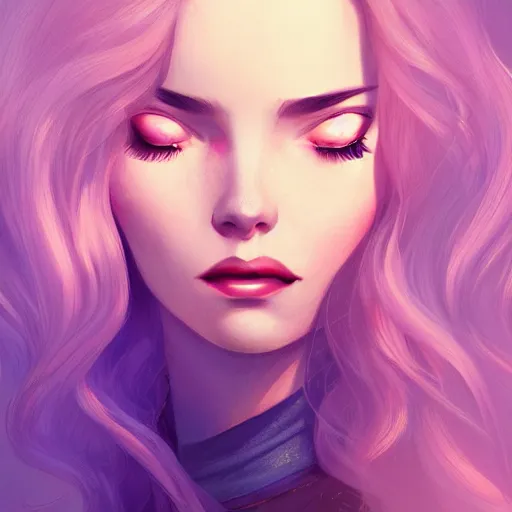 Image similar to portrait of a woman inspired by lois van baarle, charlie bowater, illustration iridescent, iridescent hair, face, hair styles, light make up self confidence, cinematic 8 k