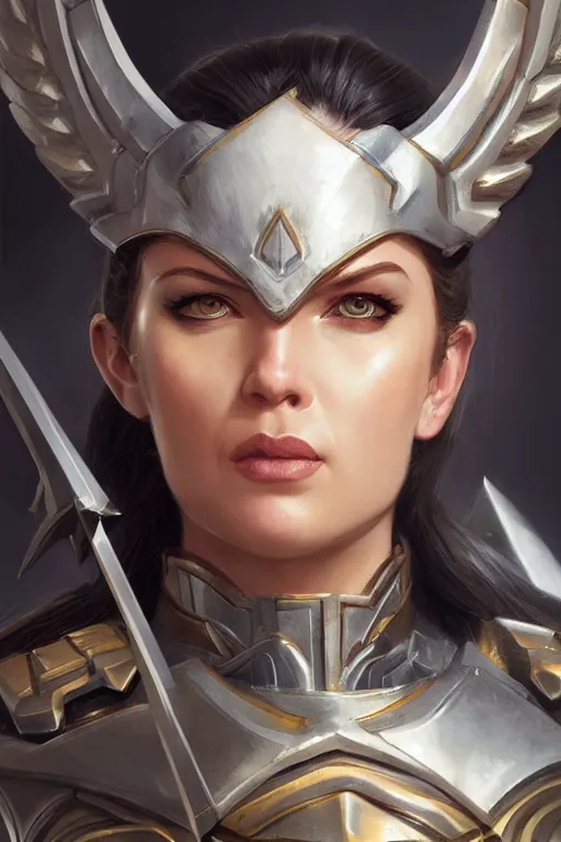 Image similar to amazon valkyrie athena, d & d, fantasy, portrait, highly detailed, headshot, digital painting, trending on artstation, concept art, sharp focus, illustration, art by artgerm and greg rutkowski and magali villeneuve