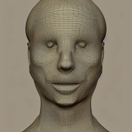 Prompt: 3 d face with fractal structural skin, clay render, rendered in octane, venation, voronoi patterns