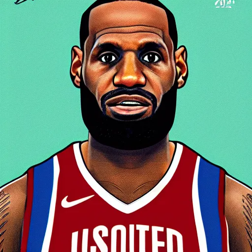 Image similar to United States President Lebron James, 2022, official portrait