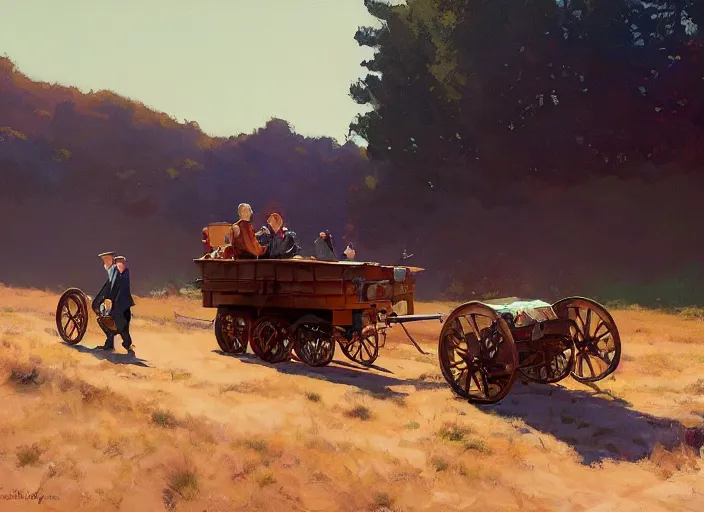 Image similar to oligarch riding an open wagon pulled by crowd of poor people Mandelbrot fractal by Craig Mullins, ilya kuvshinov, krenz cushart, artgerm trending on artstation by Edward Hopper and Dan Mumford and WLOP and Rutkovsky, Unreal Engine 5, Lumen, Nanite