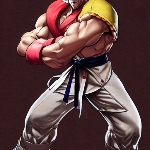 Prompt: Next streetfighter character as drawn by Akiman