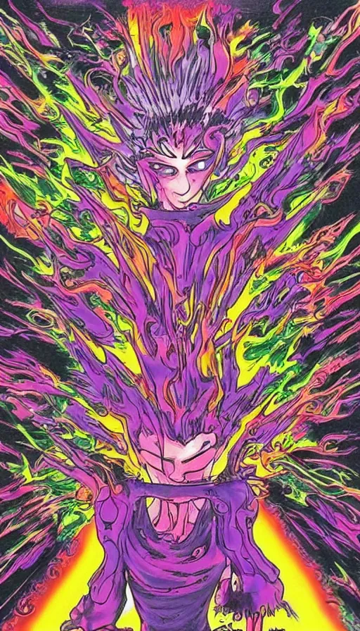 Image similar to psytrance artwork, by yoshihiro togashi