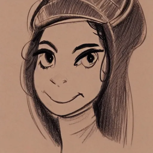 Image similar to milt kahl sketch of a cuban girl who looks like a squirrel as princess padme in star wars episode 3