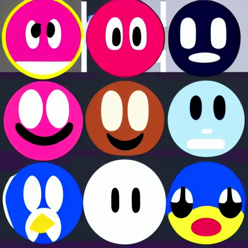 Prompt: kirby, minimalist, emoji style, vector graphics