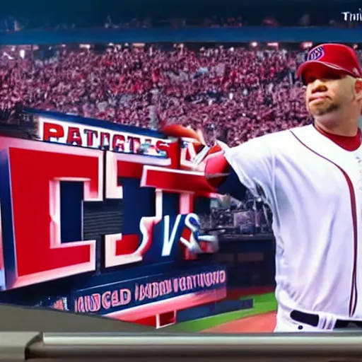 Image similar to tv advertisement for patriots vs red sox